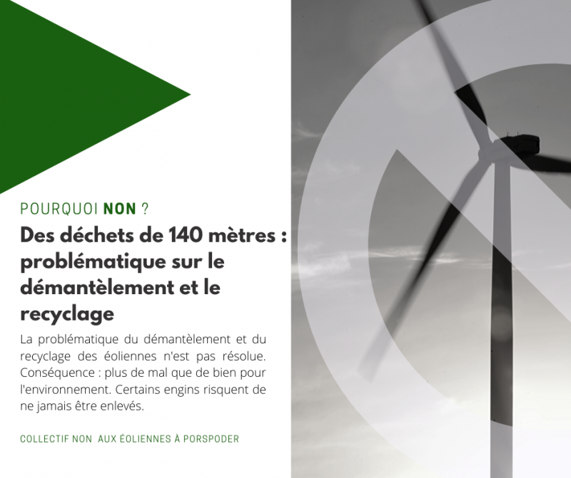 des déchets de 140 mètres avec les éoliennes