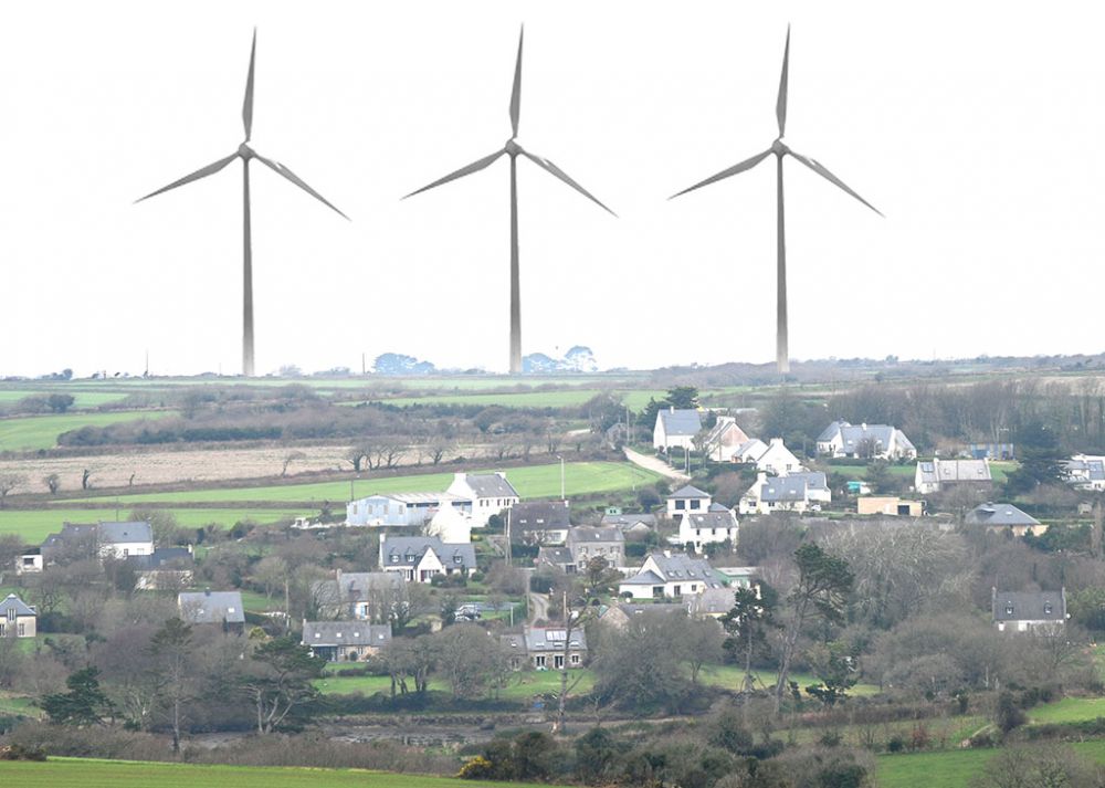 projet d'éoliennes à porspoder vue plouarzel