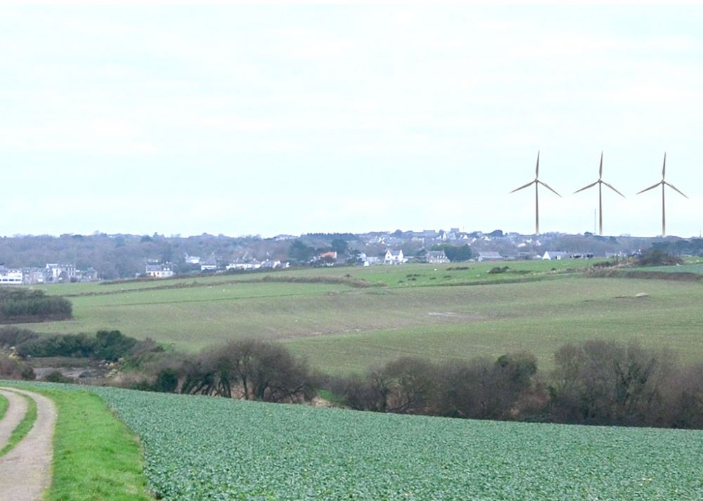 projet d'éoliennes à porspoder vue mili an aod kerglonou