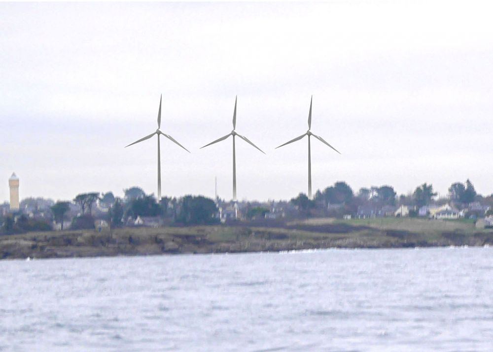 projet d'éoliennes à porspoder vue mer chenal
