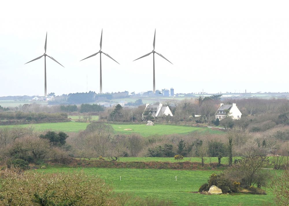 projet d'éoliennes à porspoder vue kergroades