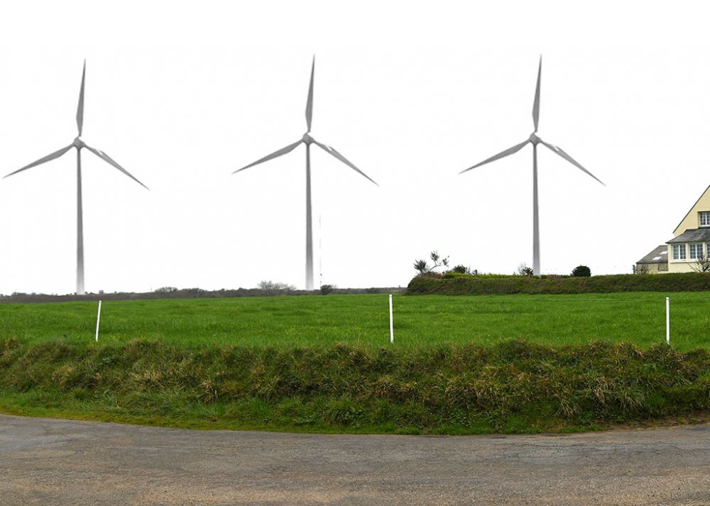 projet d'éoliennes à porspoder vue habitation